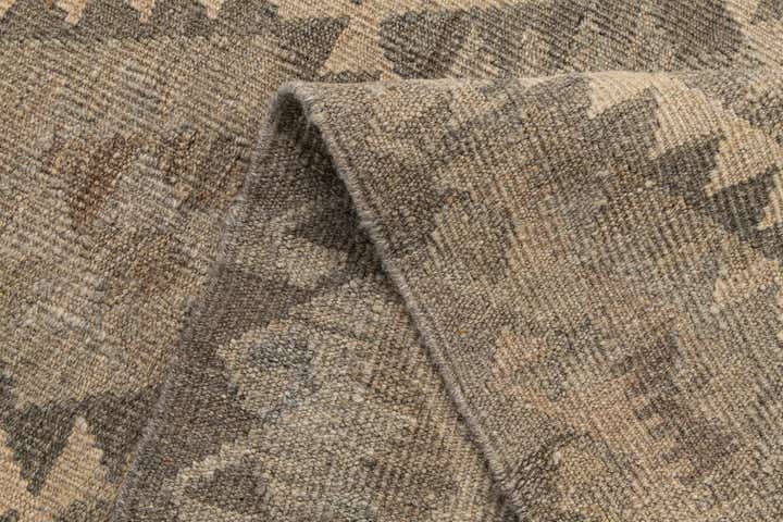 2' 11 x 9' 10 Hand Woven Kilim Maymana Wool Runner Rug