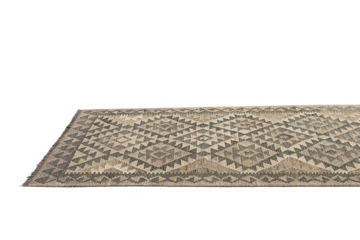 2' 8 x 9' 10 Hand Woven Kilim Maymana Wool Runner Rug