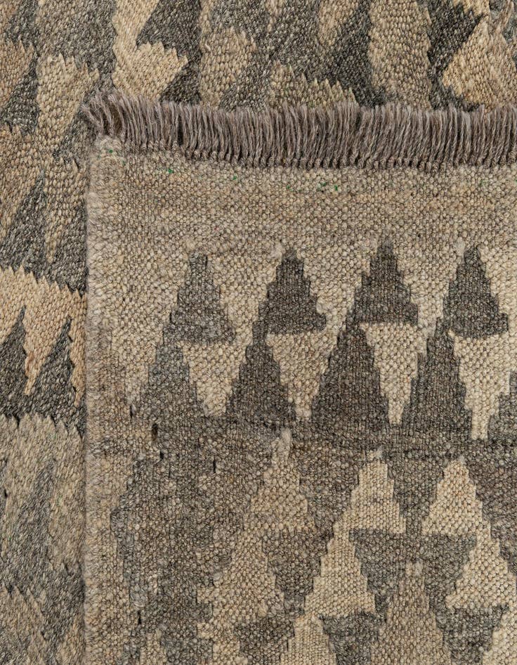 Detail image of 2' 8 x 9' 10  Hand Woven Kilim Maymana Wool Runner Rug