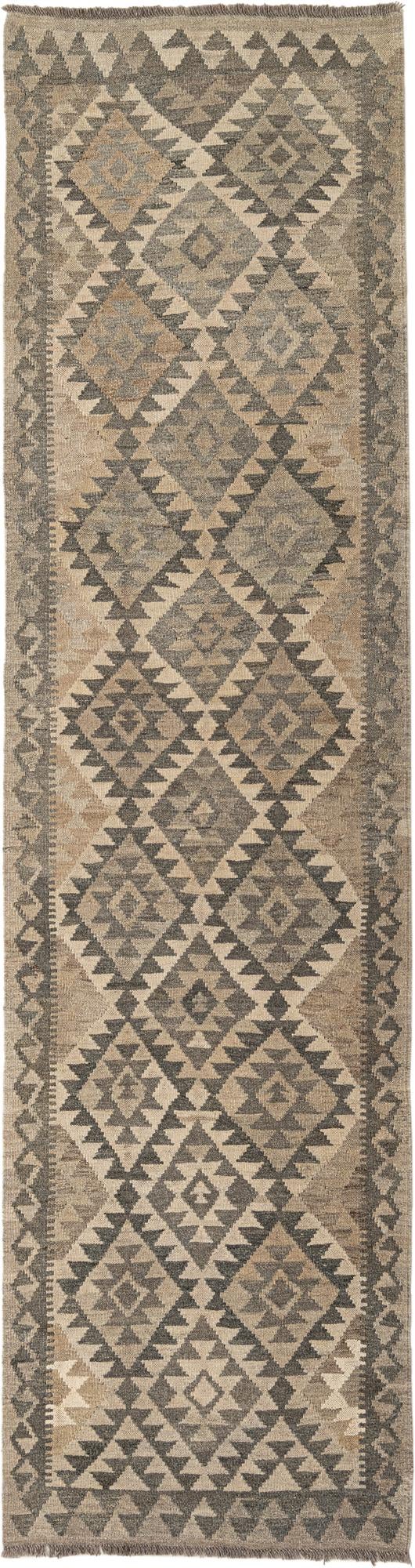 2' 8 x 9' 10 Hand Woven Kilim Maymana Wool Runner Rug