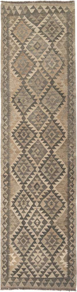 2' 8 x 9' 10 Hand Woven Kilim Maymana Wool Runner Rug