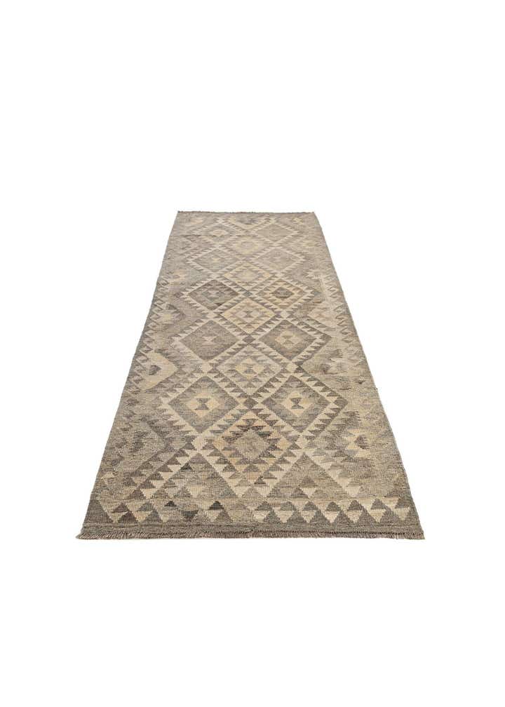 3' 1 x 9' 4 Hand Woven Kilim Maymana Wool Runner Rug