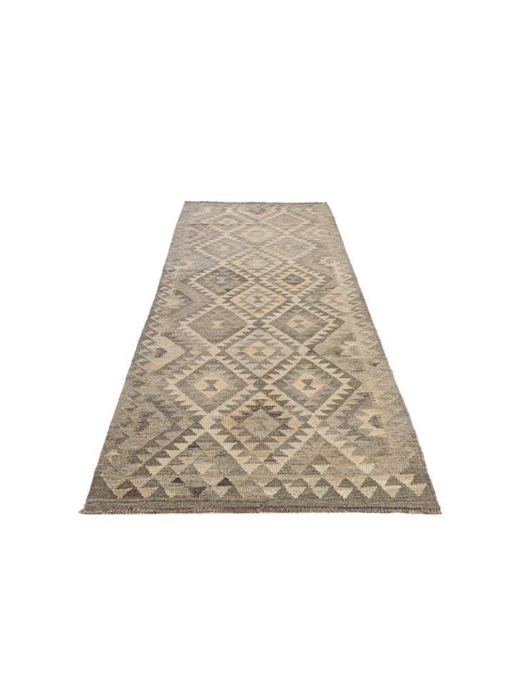 Detail image of 3' 1 x 9' 4  Hand Woven Kilim Maymana Wool Runner Rug