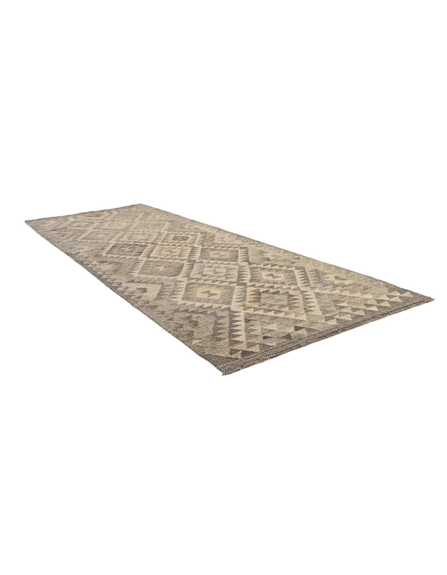 3' 1 x 9' 4 Hand Woven Kilim Maymana Wool Runner Rug