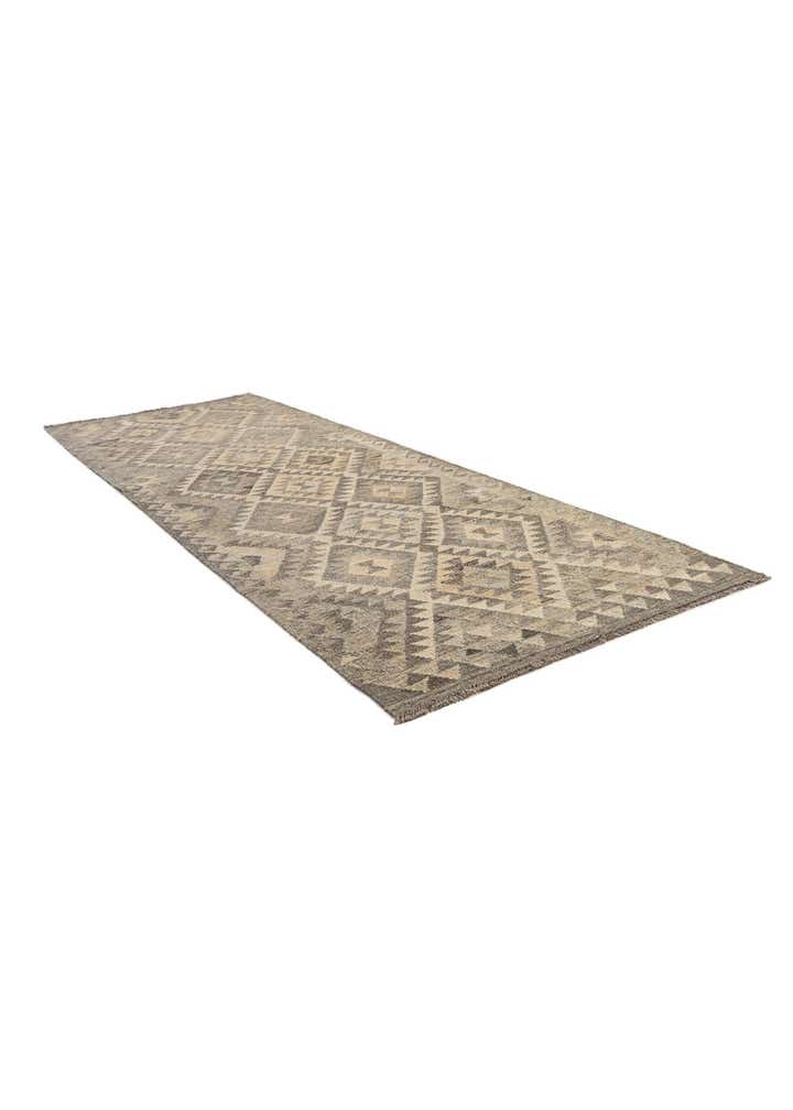 3' 1 x 9' 4 Hand Woven Kilim Maymana Wool Runner Rug