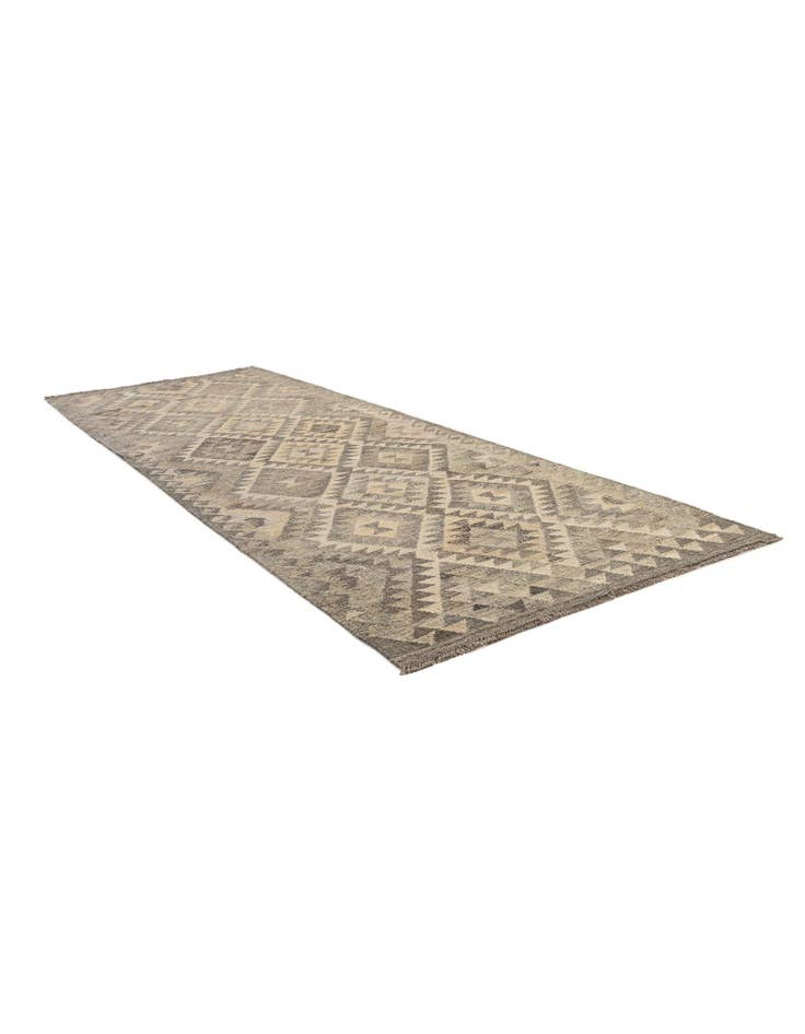 Detail image of 3' 1 x 9' 4 Hand Woven Kilim Maymana Wool Runner Rug