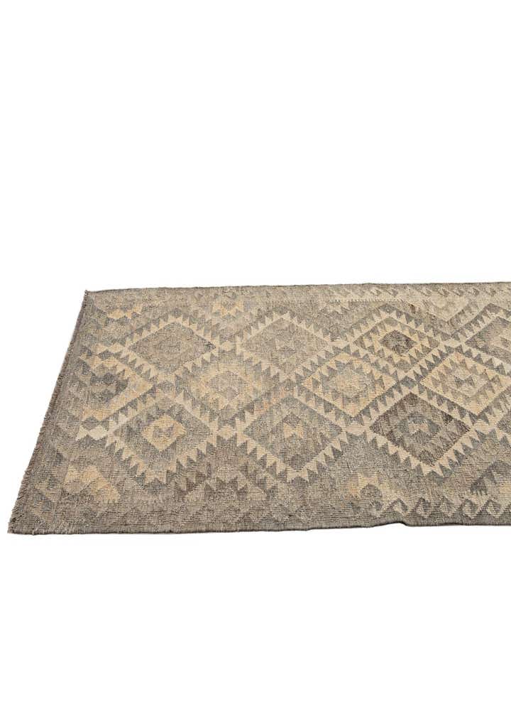 3' 1 x 9' 4 Hand Woven Kilim Maymana Wool Runner Rug