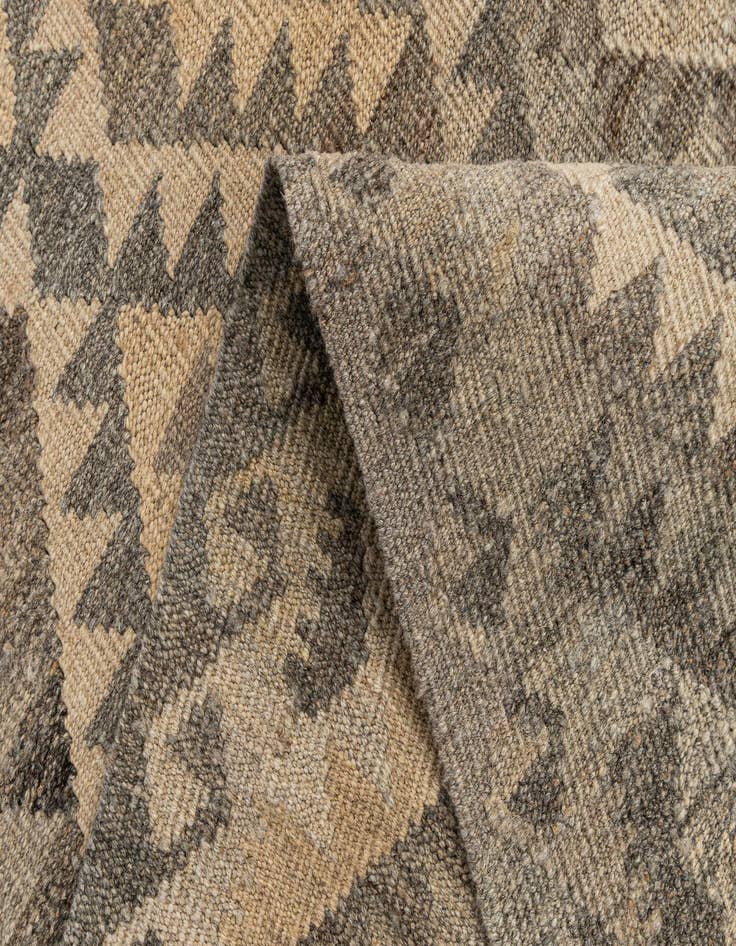 Detail image of 3' 1 x 9' 4  Hand Woven Kilim Maymana Wool Runner Rug