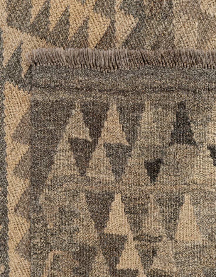 Detail image of 3' 1 x 9' 4  Hand Woven Kilim Maymana Wool Runner Rug