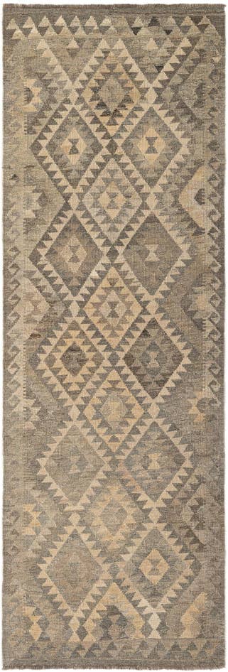 Detail image of 3' 1 x 9' 4 Hand Woven Kilim Maymana Wool Runner Rug