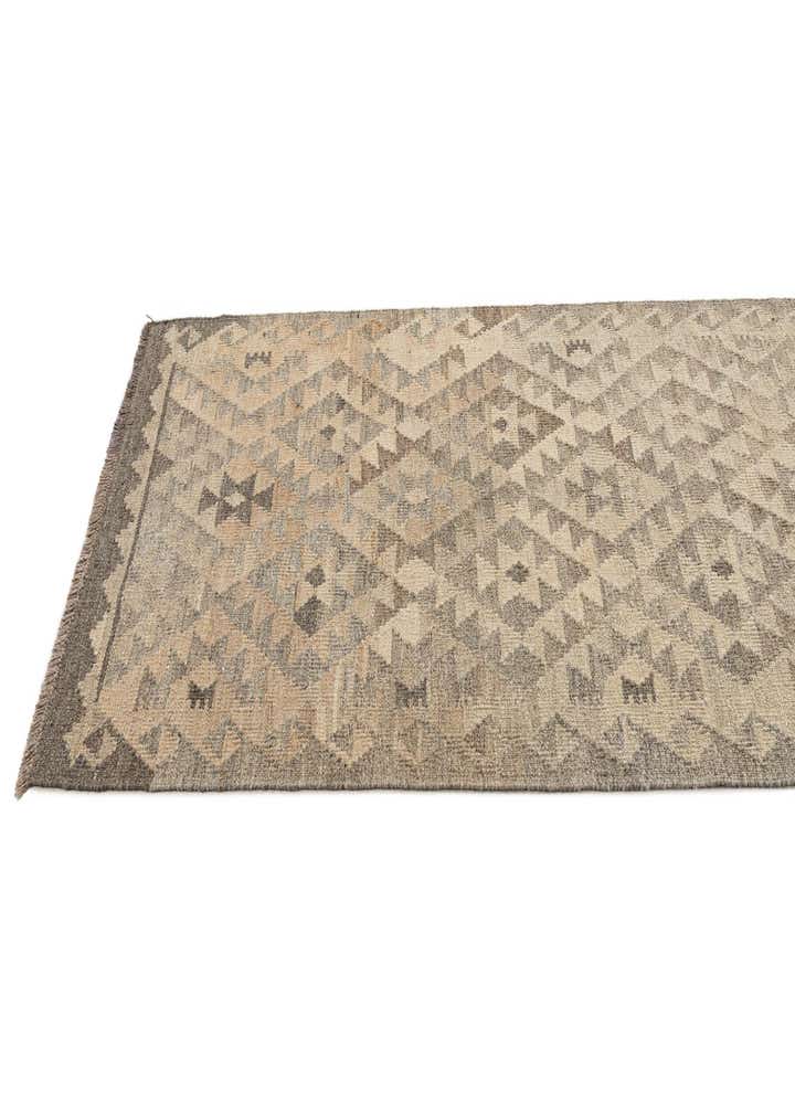 2' 9 x 9' 11 Hand Woven Kilim Maymana Wool Runner Rug