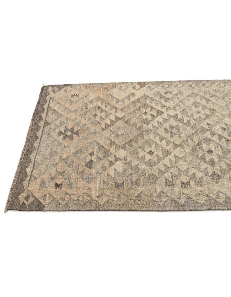 Detail image of 2' 9 x 9' 11 Hand Woven Kilim Maymana Wool Runner Rug