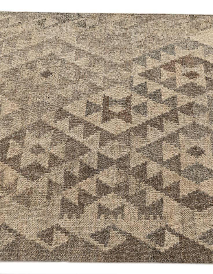 Detail image of 2' 9 x 9' 11 Hand Woven Kilim Maymana Wool Runner Rug