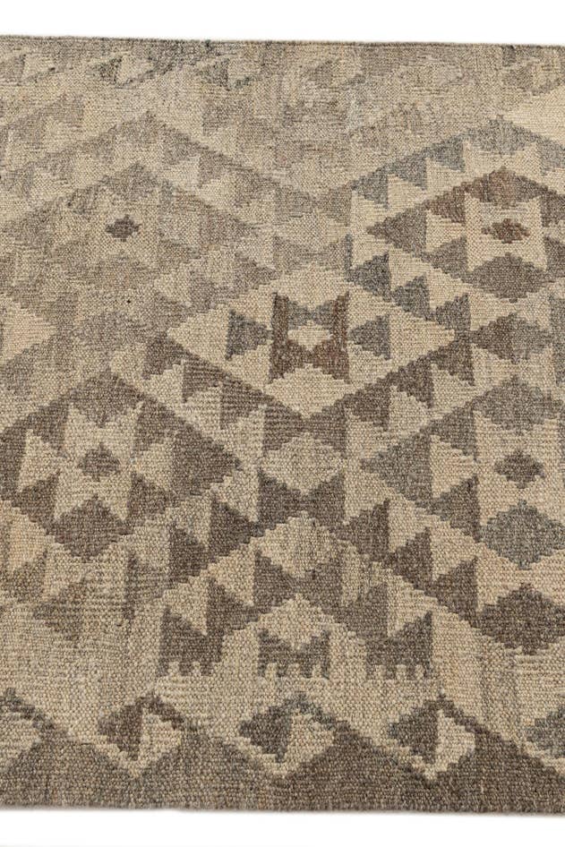 Detail image of 2' 9 x 9' 11 Hand Woven Kilim Maymana Wool Runner Rug