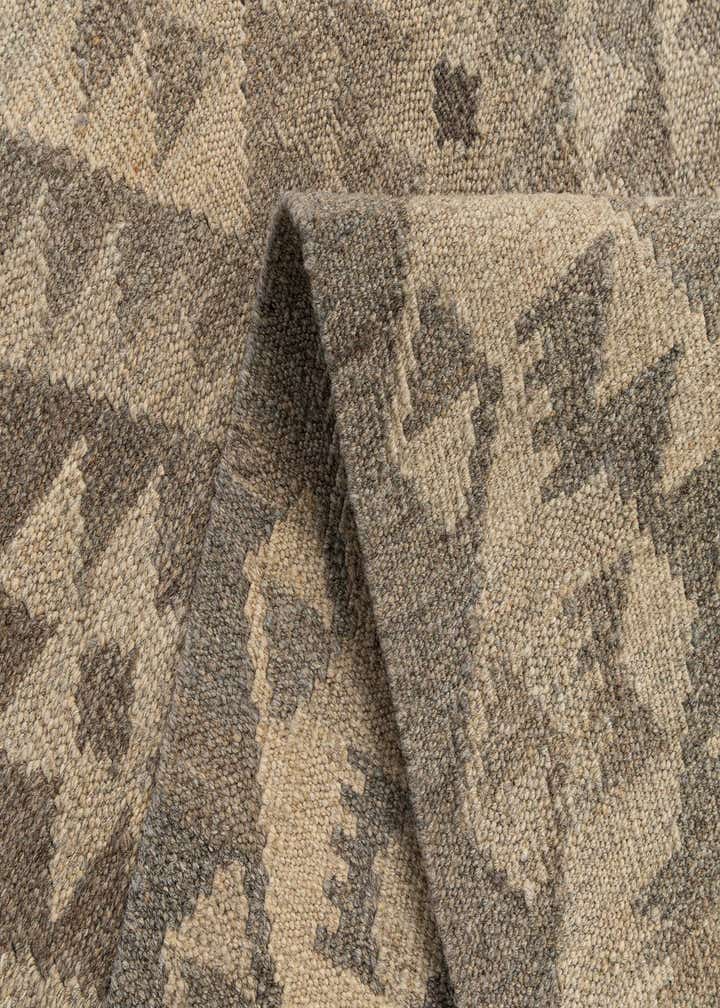 2' 9 x 9' 11 Hand Woven Kilim Maymana Wool Runner Rug