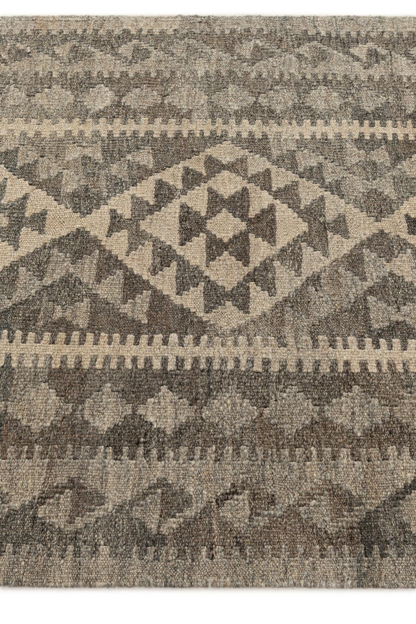 3' x 9' 9 Hand Woven Kilim Maymana Wool Runner Rug