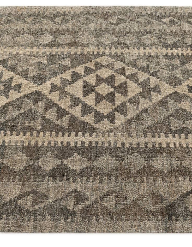 Detail image of 3' x 9' 9  Hand Woven Kilim Maymana Wool Runner Rug