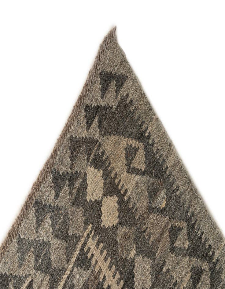 Detail image of 3' x 9' 9  Hand Woven Kilim Maymana Wool Runner Rug