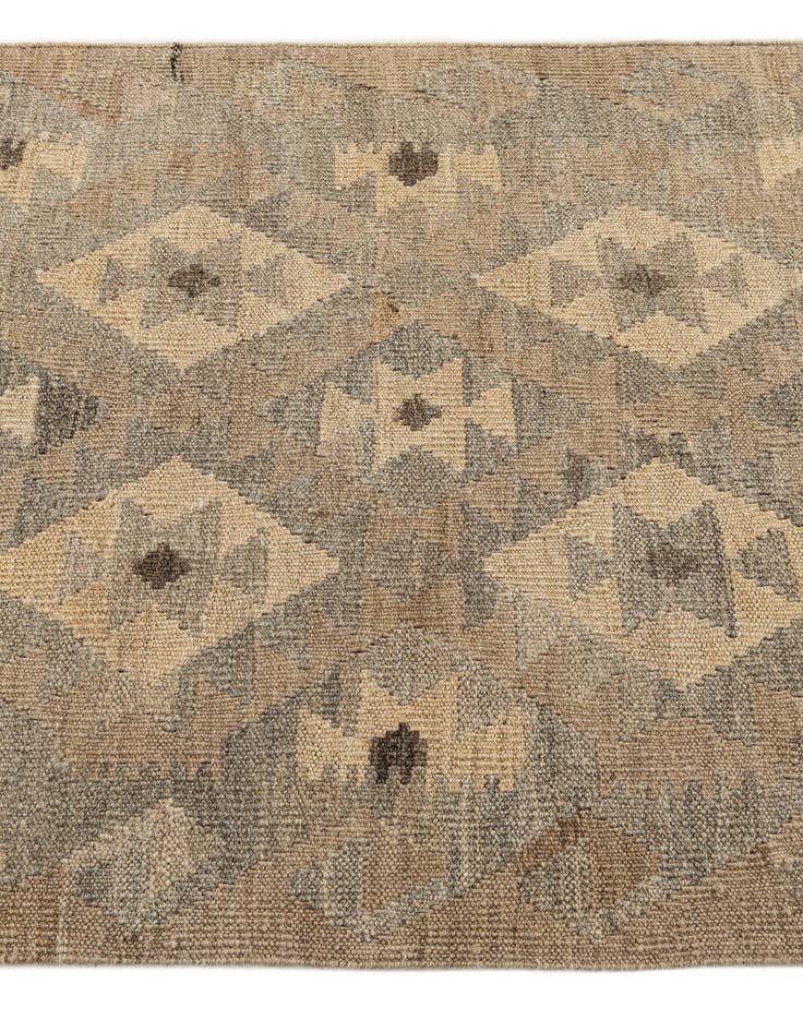 Detail image of 2' 9 x 9' 9 Hand Woven Kilim Maymana Wool Runner Rug