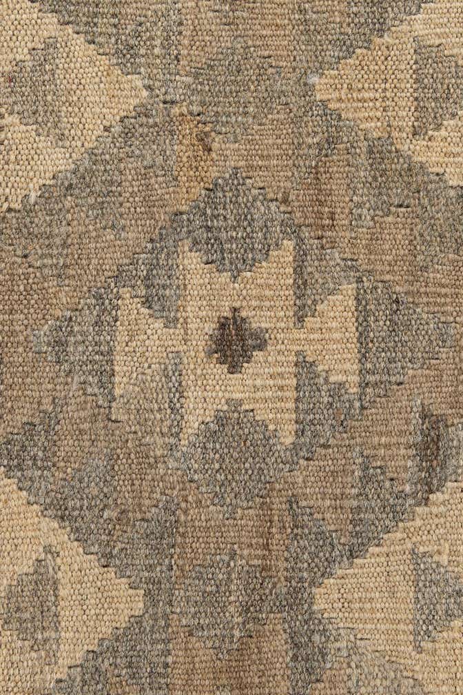 2' 9 x 9' 9 Hand Woven Kilim Maymana Wool Runner Rug