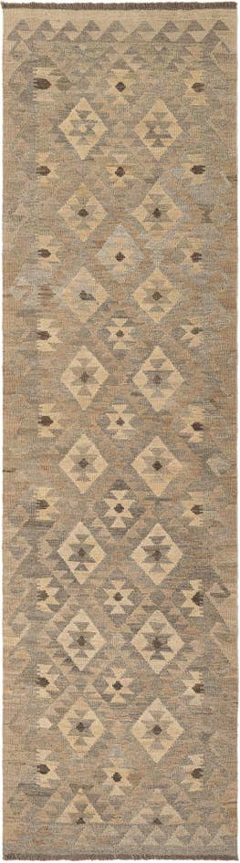 Detail image of 2' 9 x 9' 9 Hand Woven Kilim Maymana Wool Runner Rug