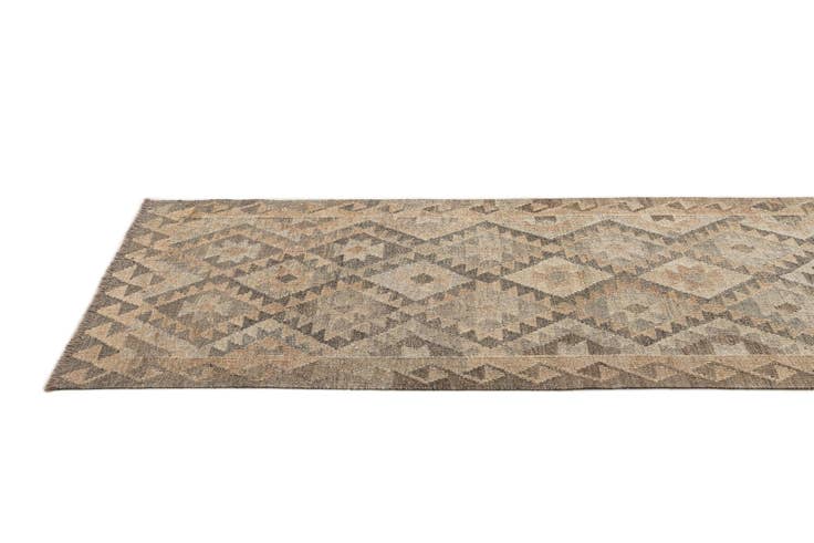 Detail image of 2' 9 x 9' 8 Hand Woven Kilim Maymana Wool Runner Rug