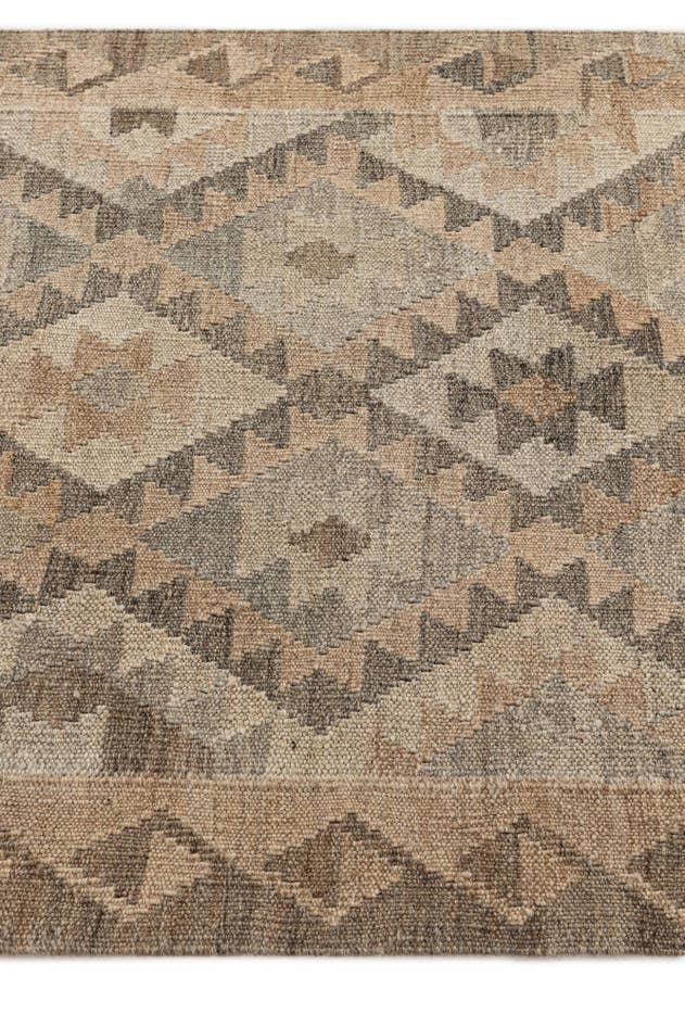 Detail image of 2' 9 x 9' 8 Hand Woven Kilim Maymana Wool Runner Rug