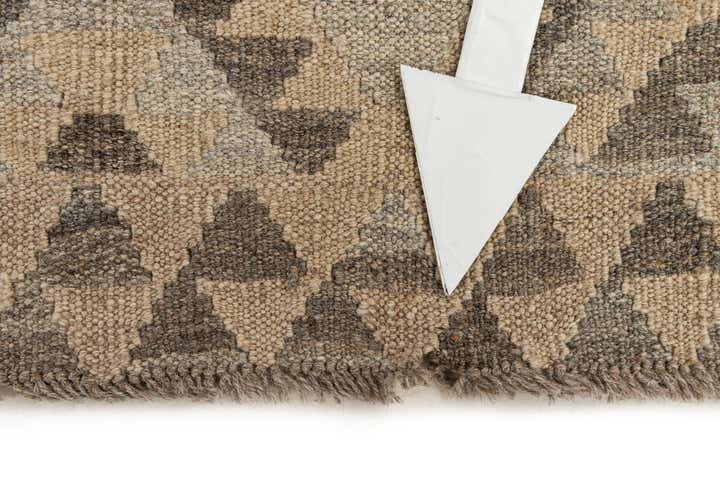2' 9 x 9' 8 Hand Woven Kilim Maymana Wool Runner Rug
