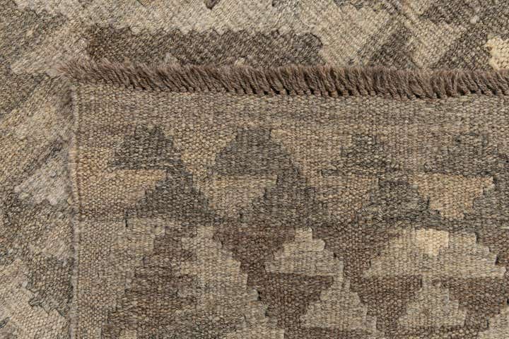 2' 11 x 9' 11 Hand Woven Kilim Maymana Wool Runner Rug