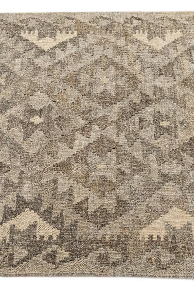 Detail image of 2' 11 x 9' 11 Hand Woven Kilim Maymana Wool Runner Rug