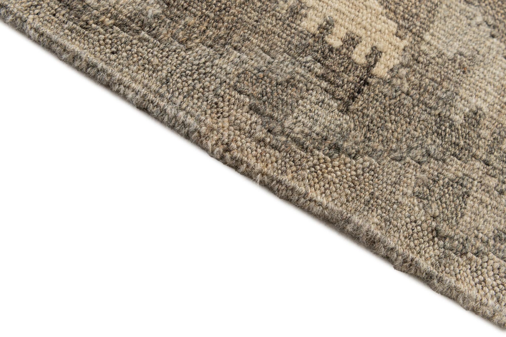 2' 11 x 9' 11 Hand Woven Kilim Maymana Wool Runner Rug