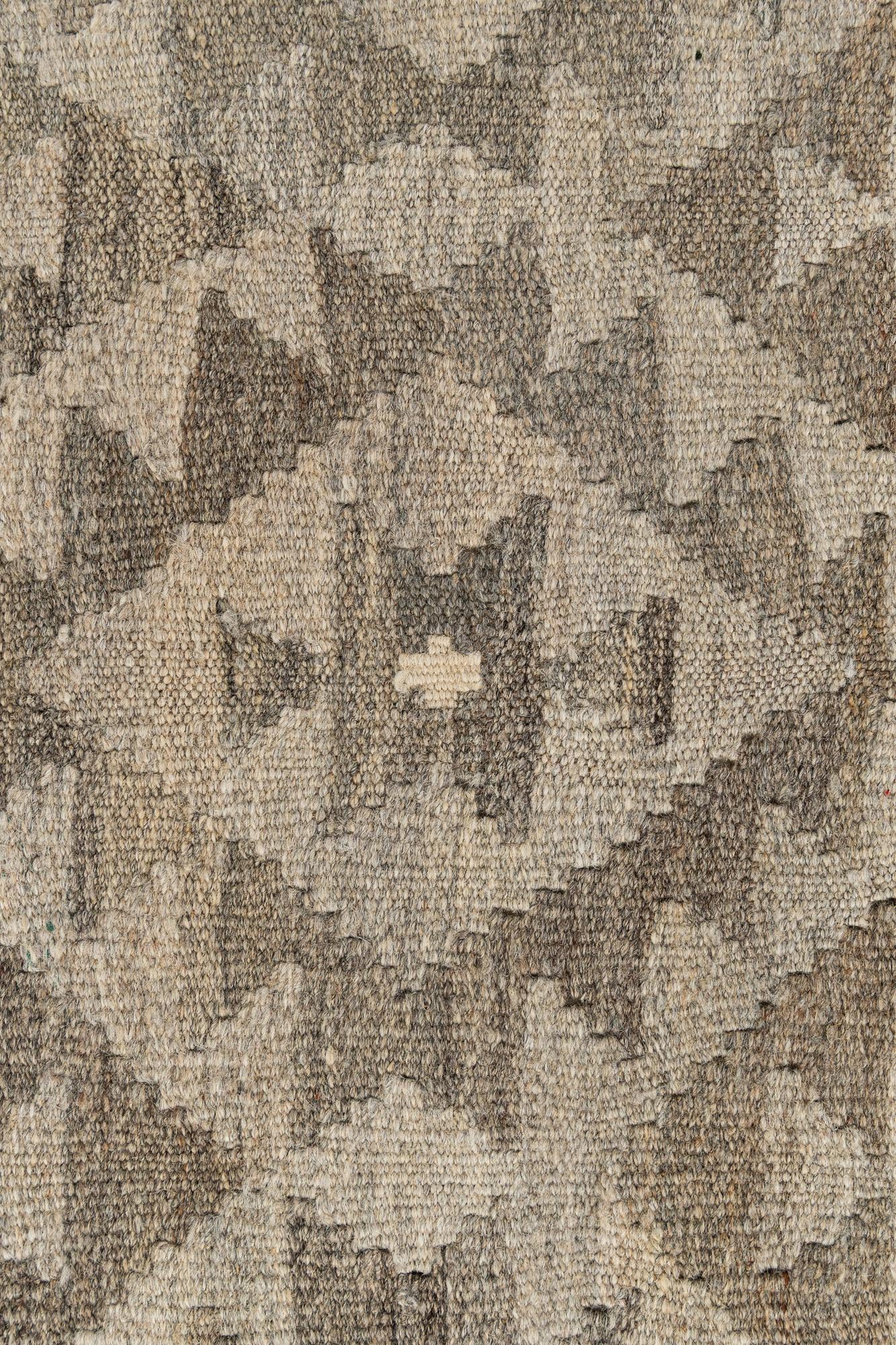 2' 11 x 9' 11 Hand Woven Kilim Maymana Wool Runner Rug