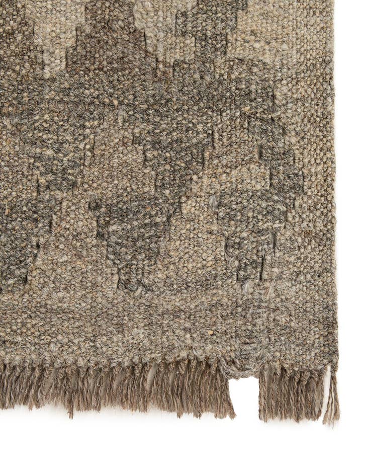 Detail image of 2' 11 x 9' 11  Hand Woven Kilim Maymana Wool Runner Rug