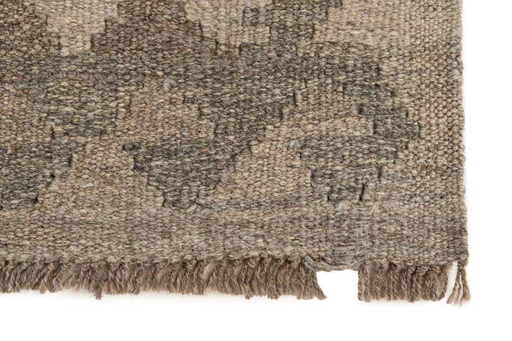 2' 11 x 9' 11 Hand Woven Kilim Maymana Wool Runner Rug