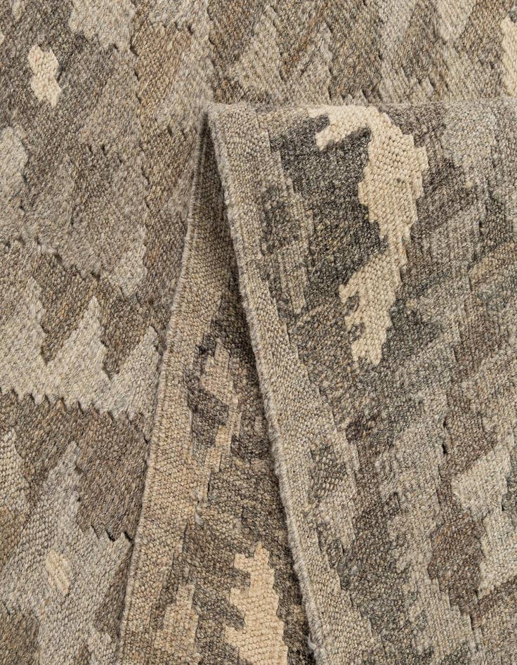 Detail image of 2' 11 x 9' 11  Hand Woven Kilim Maymana Wool Runner Rug