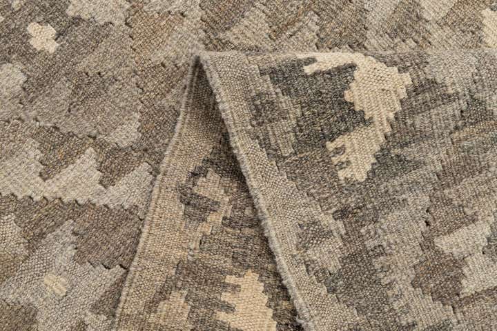 2' 11 x 9' 11 Hand Woven Kilim Maymana Wool Runner Rug