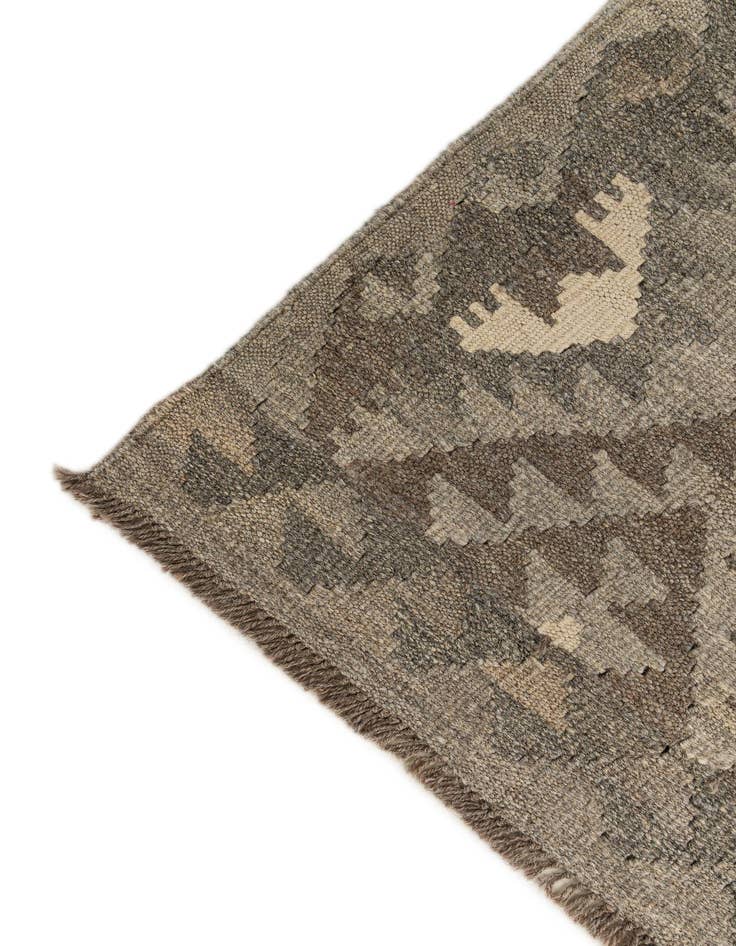 Detail image of 2' 11 x 9' 11  Hand Woven Kilim Maymana Wool Runner Rug