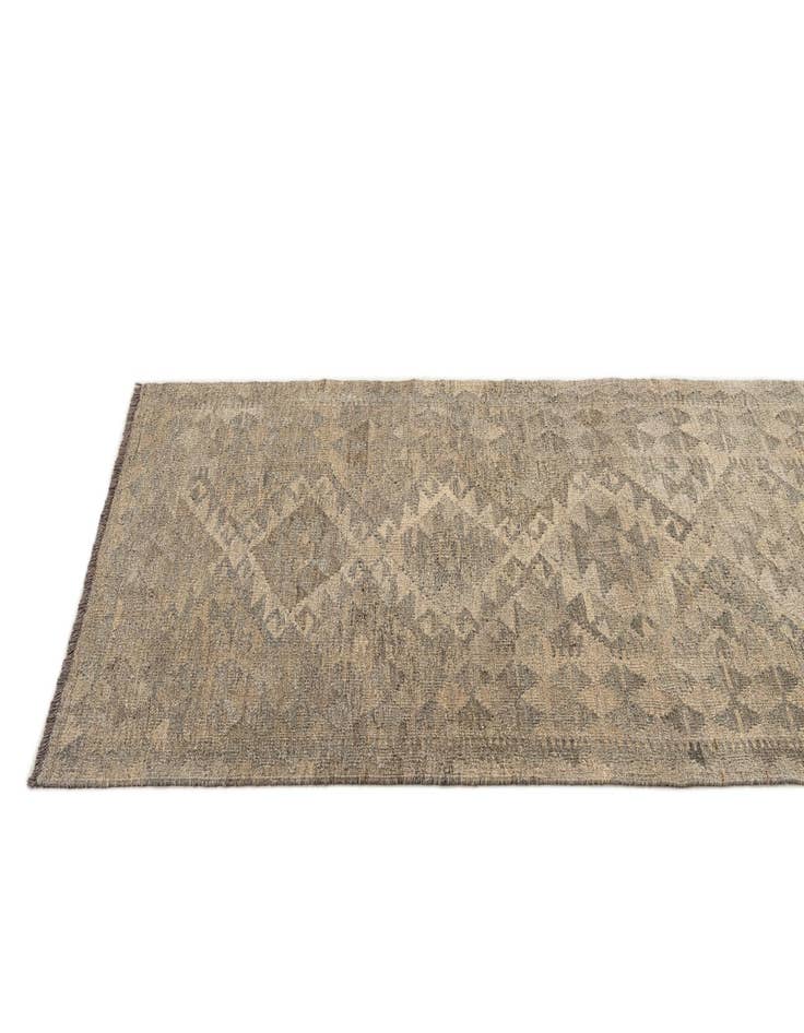 Detail image of 2' 8 x 9' 9 Hand Woven Kilim Maymana Wool Runner Rug