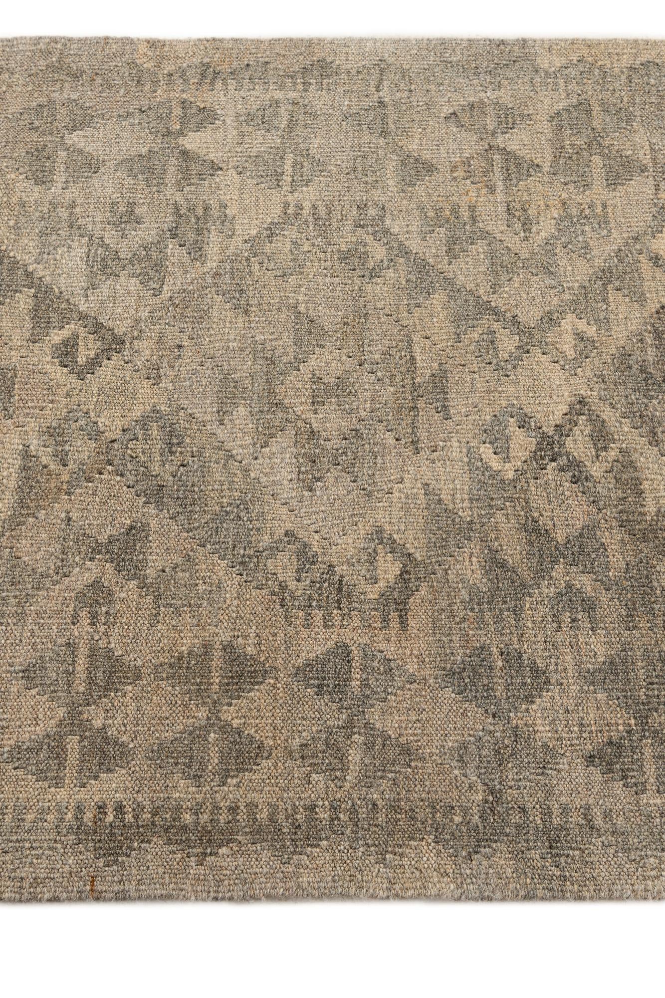 2' 8 x 9' 9 Hand Woven Kilim Maymana Wool Runner Rug