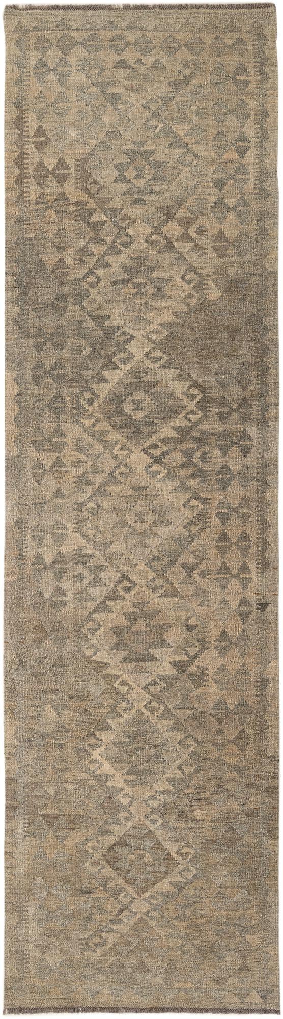 2' 8 x 9' 9 Hand Woven Kilim Maymana Wool Runner Rug