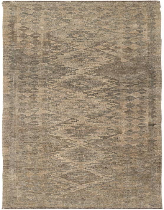 Detail image of 2' 8 x 9' 9 Hand Woven Kilim Maymana Wool Runner Rug