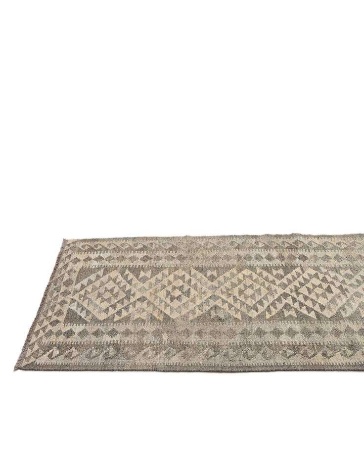 Detail image of 3' 1 x 10' 2 Hand Woven Kilim Maymana Wool Runner Rug