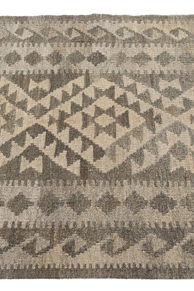 Detail image of 3' 1 x 10' 2 Hand Woven Kilim Maymana Wool Runner Rug