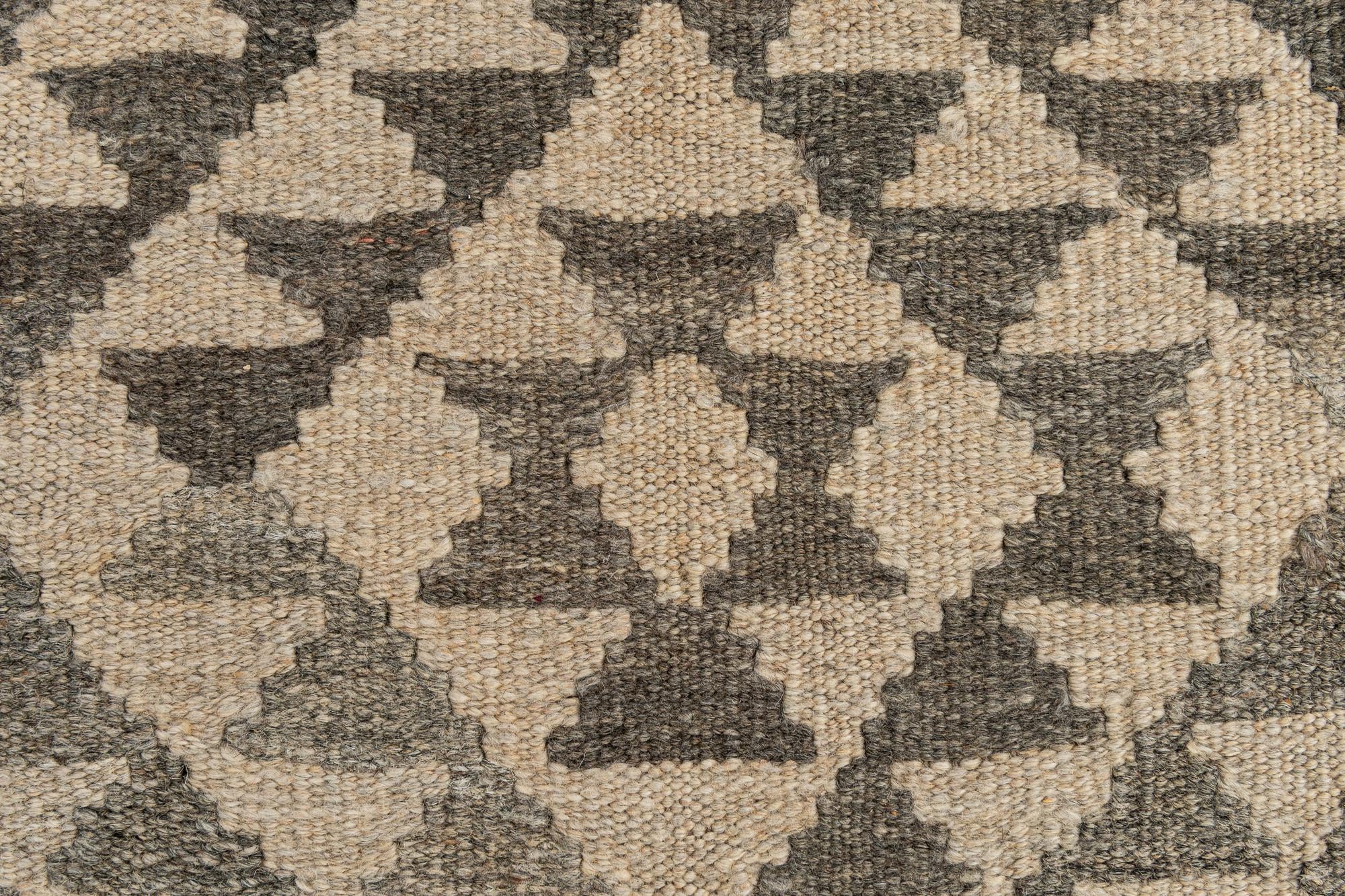 3' 1 x 10' 2 Hand Woven Kilim Maymana Wool Runner Rug