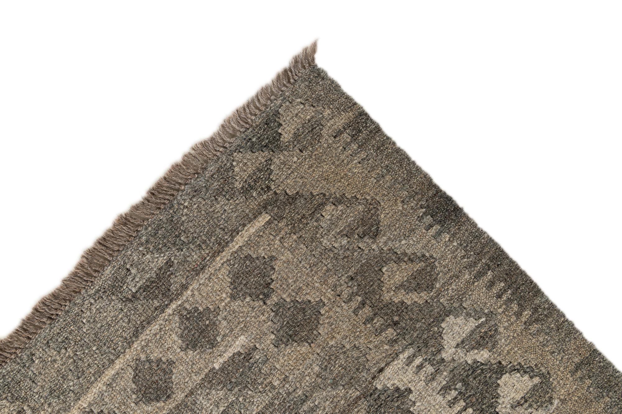3' 1 x 10' 2 Hand Woven Kilim Maymana Wool Runner Rug