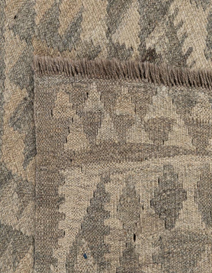 Detail image of 2' 10 x 9' 11  Hand Woven Kilim Maymana Wool Runner Rug