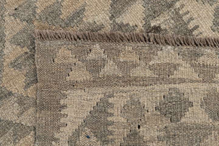 2' 10 x 9' 11 Hand Woven Kilim Maymana Wool Runner Rug