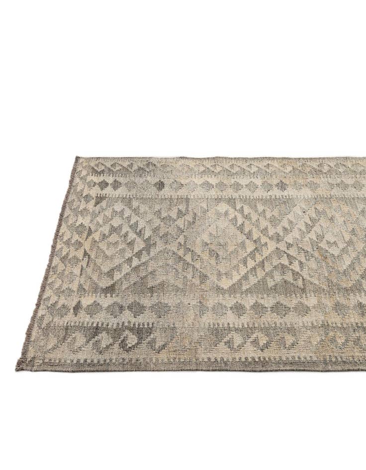 Detail image of 2' 10 x 9' 11  Hand Woven Kilim Maymana Wool Runner Rug