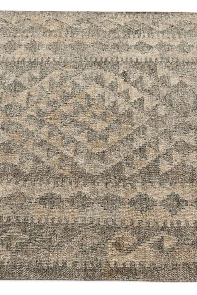 2' 10 x 9' 11 Hand Woven Kilim Maymana Wool Runner Rug