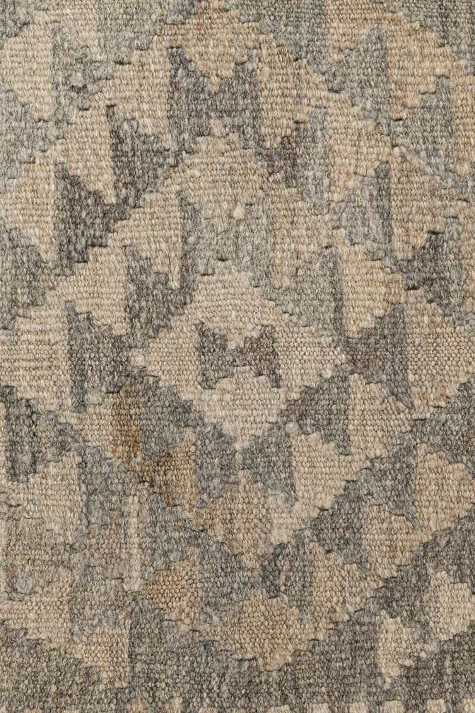 2' 10 x 9' 11 Hand Woven Kilim Maymana Wool Runner Rug